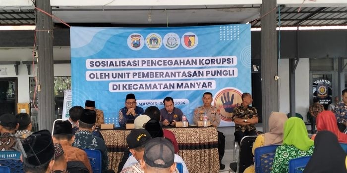 Polres Gresik Hadiri Sosialisasi Saber Pungli di Pendopo Kecamatan Manyar