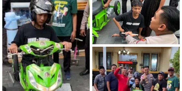 Polsek Simokerto Berikan Bantuan Motor Roda Tiga dan Modal Usaha untuk Anak Disabilitas
