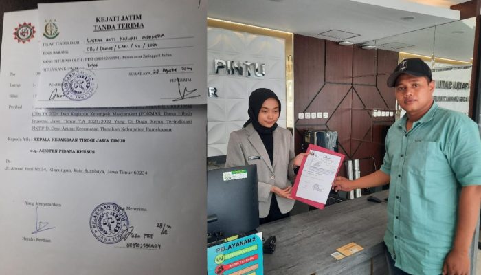 Ketua LAKI Resmi Laporkan Pekerjaan PJ Kades Ambat Ke Kejati Jatim