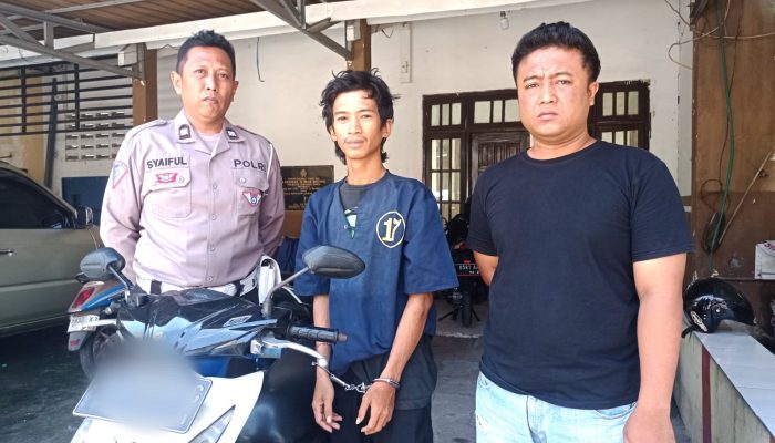 Polsek Kenjeran Amankan Pelaku Curanmor Yang Terekam CCTV di Kedinding
