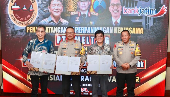 Polda Jawa Timur bersama PT. Smelting dan Bank Jatim Perpanjang Kerjasama Tingkatkan Sektor Bisnis dan Perekonomian Masyarakat