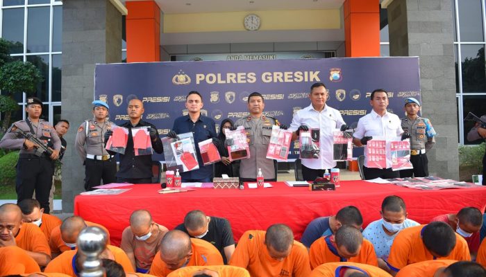 Polres Gresik Ungkap 19 Kasus dalam 18 Hari, Berhasil Amankan Tersangka Judi hingga Narkoba