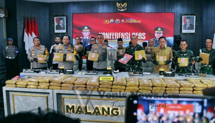 Polresta Malang Kota Berhasil Gagalkan Pengiriman 166 Kg Ganja Jaringan Antarprovinsi