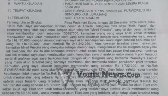 Warga Lumajang Jadi Korban Penipuan Online Melalui Telegram