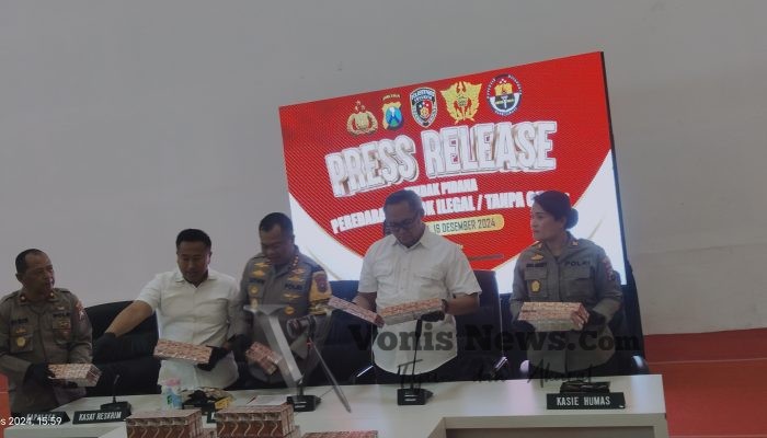 Polrestabes Surabaya dan Bea Cukai Gagalkan Peredaran 145 Bal Rokok Ilegal Tanpa Cukai