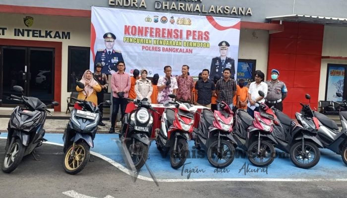 Satreskrim Polres Bangkalan Ungkap Kasus Curanmor, Amankan Kendaraan dan Barang Bukti