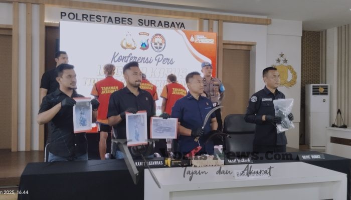 Polrestabes Surabaya Ungkap Sindikat Curanmor, 3 Pelaku Ditangkap, 2 Buron