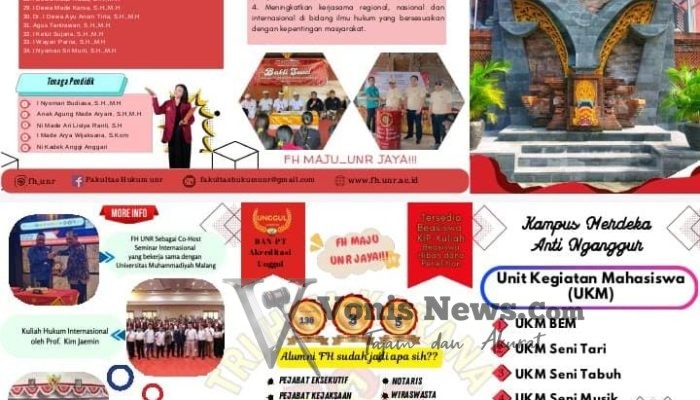 FH-UNR Denpasar Buka Penerimaan Mahasiswa Baru 2025/2026, Kampus Keren dengan Banyak UKM