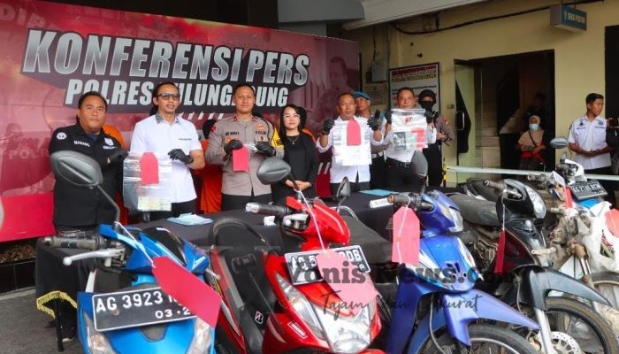 Polres Tulungagung Berhasil Ungkap Enam Kasus Curanmor, Enam Tersangka Ditangkap