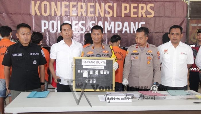 Polres Sampang Ungkap Kasus Narkotika, Amankan Sejumlah Tersangka dan 11 Poket Sabu
