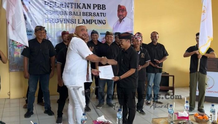 De Gadjah Lantik Pengurus Pemuda Bali Bersatu di Lampung, 12 Provinsi Menyusul