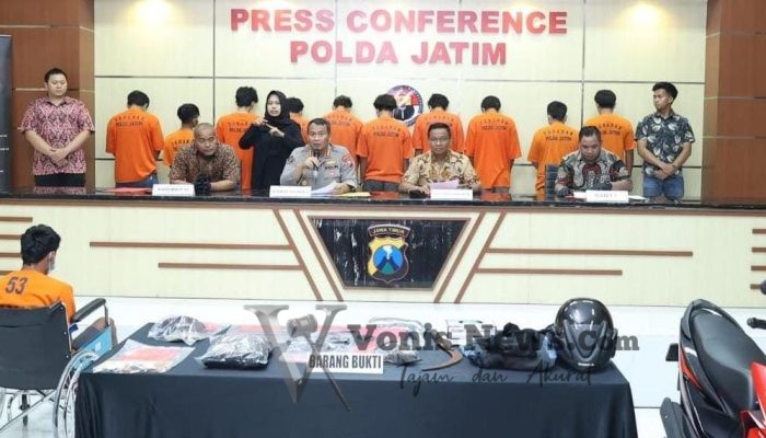 Polda Jatim Amankan 11 Tersangka Curanmor, Ketua Komplotan yang Serang Polisi Diberi Tindakan Tegas Terukur