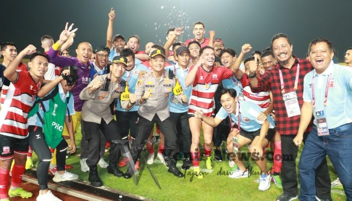 Pertandingan Madura United vs Tainan FC di Stadion Gejos Gresik Berjalan Lancar, Teriakan Terimakasih Bapak Polisi Menggema