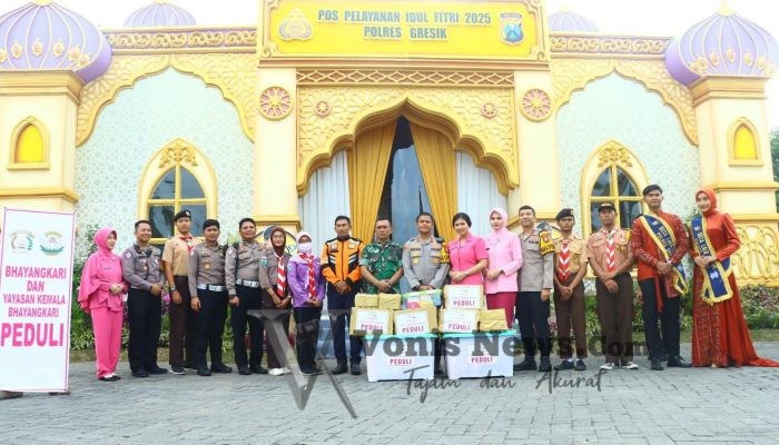 Kapolres Gresik dan Bhayangkari Kunjungi Pos Pam dan Pos Yan, Beri Apresiasi Petugas