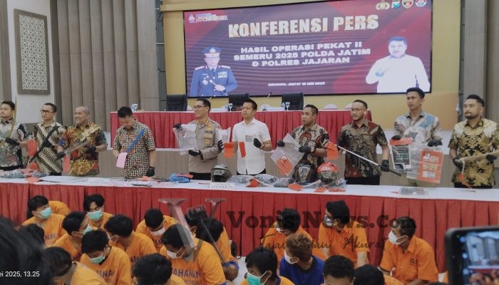 Polda Jatim Ungkap 1.863 Kasus dan Amankan 2.336 Tersangka dalam Operasi Pekat II Semeru 2025