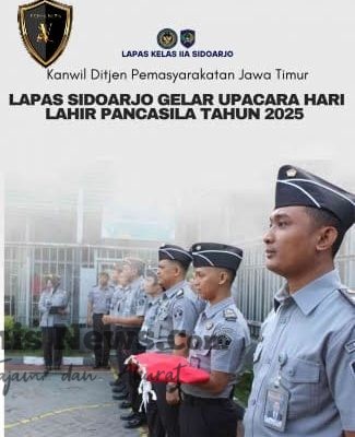 Lapas Kelas IIA Sidoarjo Gelar Upacara Peringatan Hari Lahir Pancasila Tahun 2025