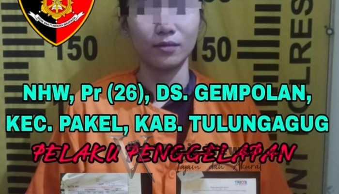 Karyawan Gelapkan Rp 164,5 Juta, Polsek Tulungagung Kota Tangkap Perempuan Asal Pakel