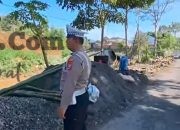 Satlantas Polres Trenggalek Imbau Kontraktor Tambah Lampu Penanda di Lokasi Proyek Tanggul Sungai