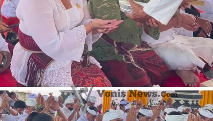 Ni Wayan Sari Galung Hadiri Nodya Karya Pemelaspasan Bale Banjar Tengah Desa Adat Serangan