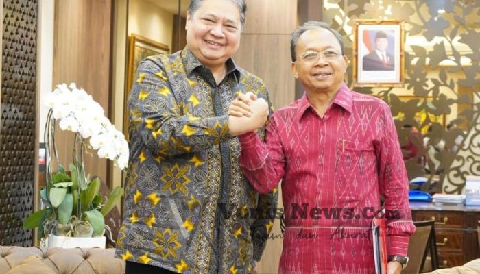 Gubernur Bali Wayan Koster Audiensi dengan Menko Perekonomian Airlangga Hartarto, Bahas Penanganan Banjir hingga Sampah