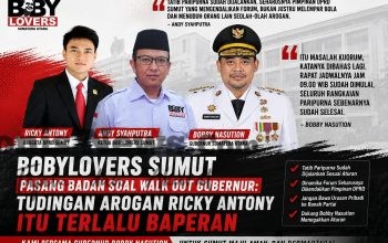 Bobylovers Sumut Pasang Badan Soal Walk Out Gubernur: Tudingan Arogan Ricky Antony Itu Terlalu Baperan