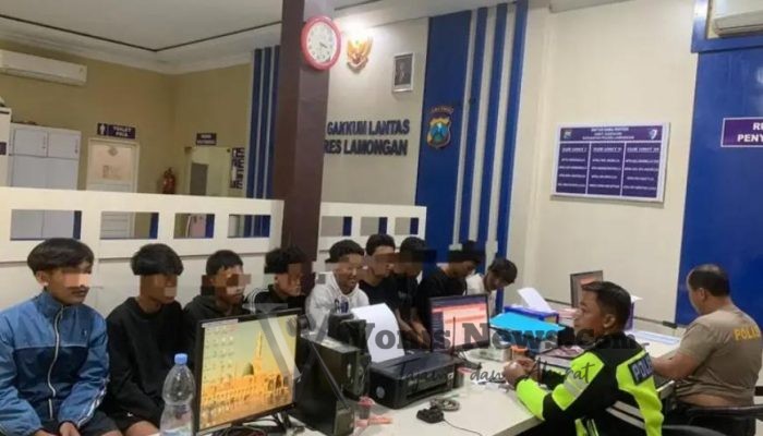 Operasi Zebra Semeru 2025, Polres Lamongan Amankan 9 Remaja dan 3 Motor Balap Liar