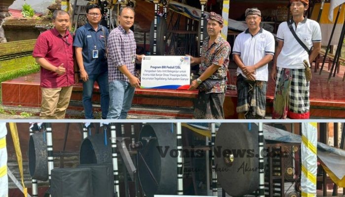 BRI Peduli Serahkan Satu Unit Baleganjur kepada Krama Adat Banjar Dinas Triwangsa Keliki