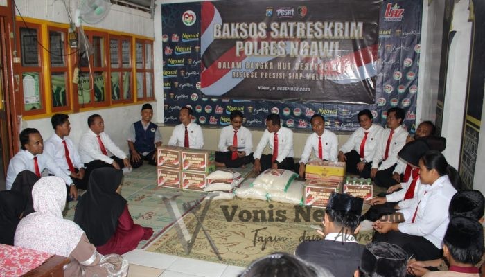 Peringati Hari Jadi Reserse Polri ke-78, Sat Reskrim Polres Ngawi Gelar Bakti Sosial dan Doa Bersama