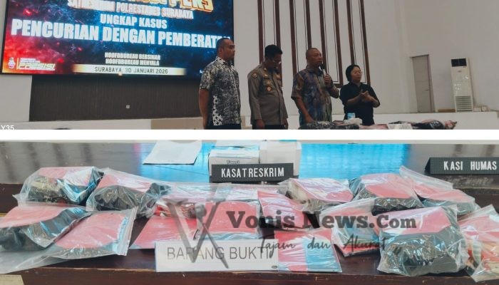 Polrestabes Surabaya Ungkap Pencurian Emas Libatkan WNA, 52 Perhiasan Raib