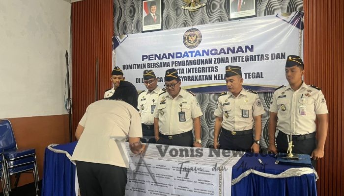 Lapas Kelas IIB Tegal Teken Komitmen Bersama Pembangunan Zona Integritas dan Pakta Integritas