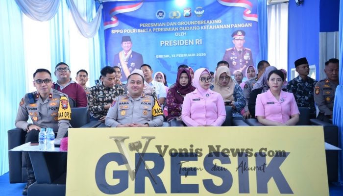 Menuju Indonesia Emas 2045, Prabowo Subianto Groundbreaking SPPG Polri, SPPG Bedilan Gresik Ikut Diresmikan