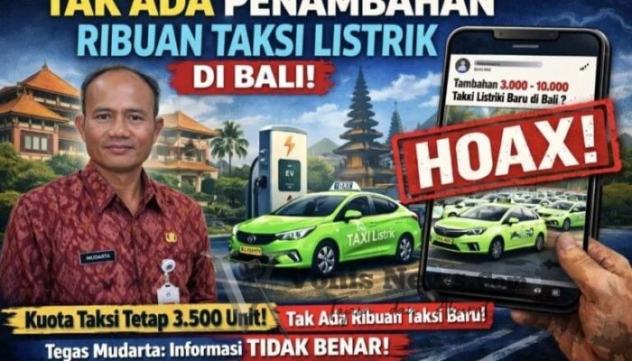 Hoaks, Dishub Bali Tegaskan Tak Ada Penambahan 10.000 Taksi Listrik