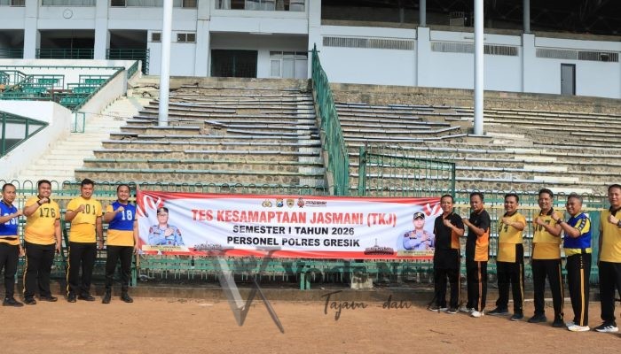 Tes Kesemaptaan Jasmani Semester I 2026, Polres Gresik Jaga Kebugaran dan Kesiapan Personel
