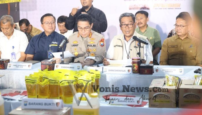 Polda Jatim Bongkar Produksi MinyaKita Ilegal di Sidoarjo, Empat Tersangka Ditangkap