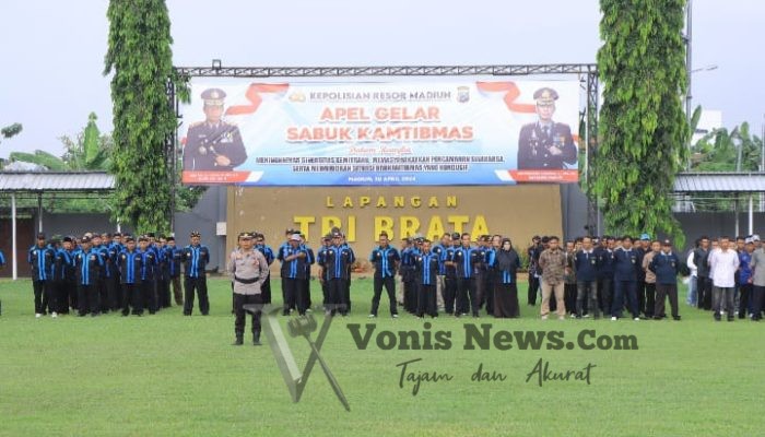 Polres Madiun Gelar Apel Sabuk Kamtibmas, Perkuat Sinergitas dan Pengamanan Swakarsa