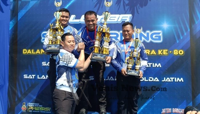 Satlantas Polres Gresik Berprestasi, Aiptu Bambang Juara 1 Safety Riding Hari Bhayangkara ke-80