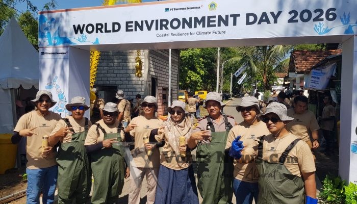 Peringati Hari Lingkungan Hidup Sedunia 2026, Polres Gresik Bersama PT Freeport Indonesia Gelar Aksi Bersih Pantai di Bungah