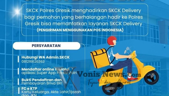 Polres Gresik Hadirkan Layanan SKCK Delivery, Dokumen Diantar Langsung ke Rumah Pemohon