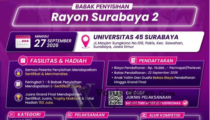 KSMI Nasional Digelar di Surabaya, Siapkan Hadiah Total Rp152 Juta untuk Pelajar Berprestasi
