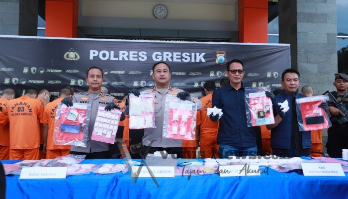 Polres Gresik Ungkap 14 Kasus Narkoba, 17 Tersangka Diamankan dalam Operasi Tumpas Semeru 2026