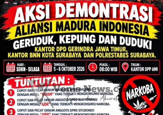AMI Gelar Aksi Demonstrasi, Desak Penegakan Hukum atas Dugaan Penyalahgunaan Narkotika yang Disebut Melibatkan Tiga Anggota DPRD