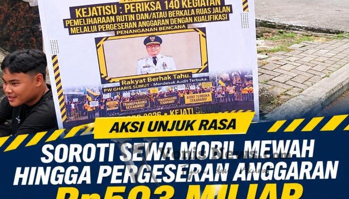 Soroti Sewa Mobil Mewah hingga Pergeseran Anggaran Rp503 Miliar, GHARIS Sumut Gelar Aksi di Kejati