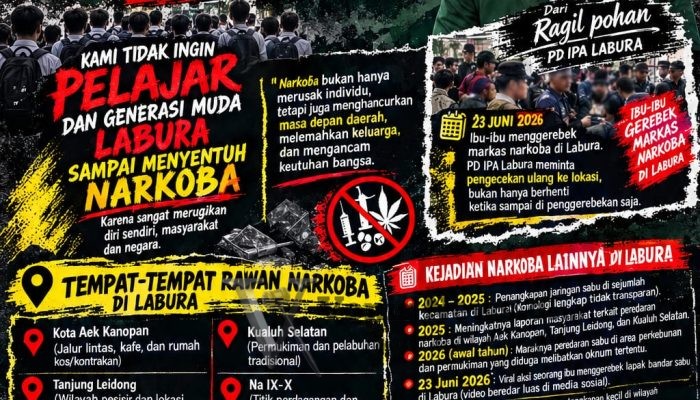 Labura darurat narkoba! PD IPA Labura meminta Kapolda dan Kapolri untuk menanyakan dan mengevaluasi kinerja Kapolres Labuhan Batu