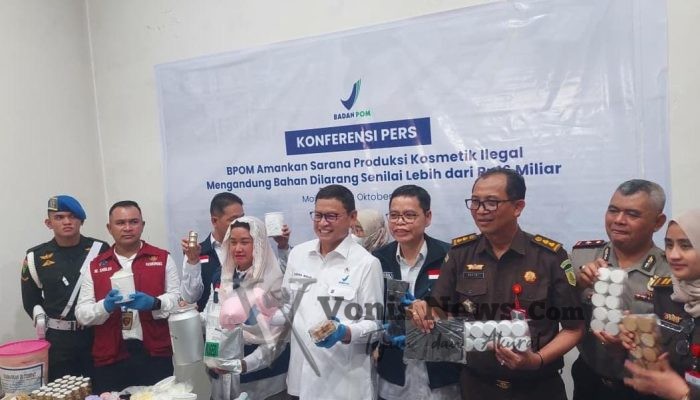 BPOM Bongkar Produksi Kosmetik Ilegal di Mojokerto, Barang Bukti Ditaksir Rp16,17 Miliar