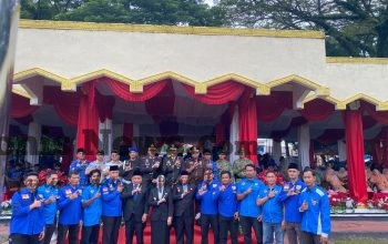 DPD KNPI Labuhanbatu Hadiri Peringatan Sumpah Pemuda di Lapangan Ika Bina Bersama Forkopimda