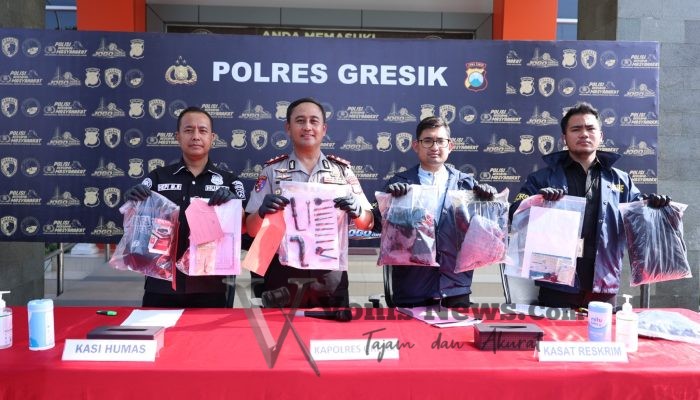 Polres Gresik Ringkus 11 Tersangka Curanmor, Empat Motor Curian Dikembalikan kepada Korban